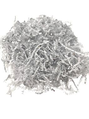 Gift Crinkle Paper Fill  -2 Bags of  SILVER and WHITE Crinkle 12 oz each